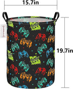 QUEENLALA Large Storage Basket,Laundry Hamper/Bathroom/Home Decor/Collapsible Round Storage Bin,Boys and Girls Hamper/Boxes/C