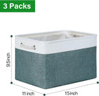 Bidtakay Fabric Storage Baskets for Shelves 3 Pack Large Storage Bins for Organizing Linen Collapsible Organizer for Closet-D