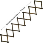 SKOLOO Accordion Wall Hanger with 22 Hooks, Modern Expandable Coat Rack Hat Rack for Wall, Solid Wooden, Dark Walnut Color