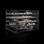 Clear Acrylic Jewelry Storage Box, Earring Jewelry Organizer with 5 Drawers, 5-Layer Jewelry Box for Women, Earring Display H