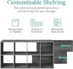 Best Choice Products 8-Cube Storage Organizer, 11in Shelf Opening, Bookcase, Display Shelf, Customizable w/ 3 Removable Back 