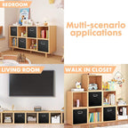 ShellKingdom Storage Bins, Foldable Fabric Storage Cubes And Cloth Storage Organizer Drawer with Metal Handle For Closet And 