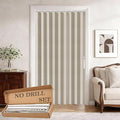 Jilron Accordion Door Curtain Set - 100% Blackout, with Curtain Rod Included, for Bedroom Privacy Protection (Off white-43 W 