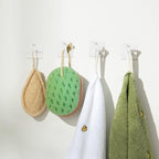 Jetec 12 Pieces Acrylic Wall Mounted Coat Hooks Hat Rack Robe Single Organizer Adhesive Clear Wall Hook Decorative for Clothe