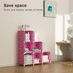 UNKU Cube Storage Organizer, 6 Cube Closet Organizer Storage Shelves, DIY Stackable Bookcase, Clothes Organizer Shelf for Clo