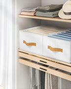 DIMJ Large Wardrobe Clothes Organizer - 4 Packs Fabric Closet Storage Organizer with Handles, Foldable Closet Organizers Divi