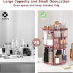 Rotating Makeup Organizer, DIY 8 Adjustable Layers 360 Spinning Skincare Organizers, Makeup Storage Carousel Tower with Brush