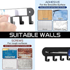 2 Pack Key Holder for Wall,Key Hooks with 8 Hooks,Key Rack for Wall No Drill for Living Room, Kitchen, Bathroom, Garage (Blac