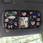 250th USA Anniversary Car Sun Visor Organizer Auto Visor Multi-Pocket Storage Pouch Holder Vehicle Visor Net Personal Belonging Pouch for Card Pen Phone