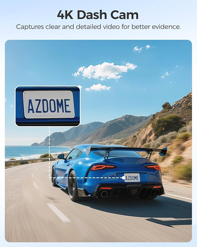 AZDOME GS63H 4K Dash Cam Built-in WiFi 6 GPS Car Dashboard Camera Recorder with STARVIS Night Vision, UHD 2160P, 150° Wide An