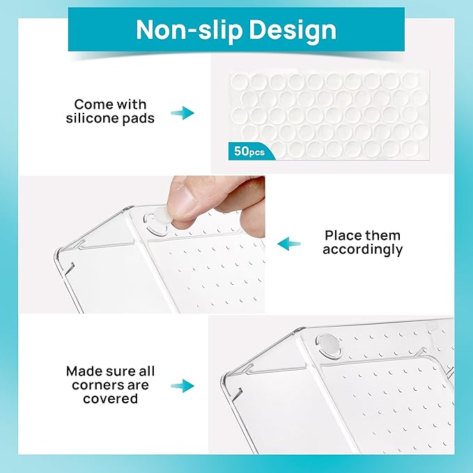 Vtopmart 10 Pcs Makeup Drawer Organizer Bins Set, 4 Size Plastic Makeup and Vanity Organizer Trays, Clear Acrylic Vanity Stor