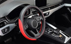 LABBYWAY Microfiber Leather Auto Car Steering Wheel Cover, Universal 15 Inch Anti-Slip Wheel Protector, Red