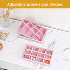 ProCase Earring Holder Organizer Jewelry Box with 10 Drawers, Acrylic Clear Earring Case with Adjustable Velvet Trays for Wom