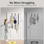 TOMIR Over The Door Hooks 3 Pack, Door Coat & Bag Hanger, Over The Door Purse Organizer, Clothes Hanger, and Towel Holder, No