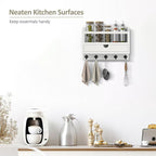 Nekon Key and Mail Holder for Wall, Key Organizer with 5 Hooks & Storage Drawer, 11" W x 7.9" H x 3.1" D Wooden Key Rack for 