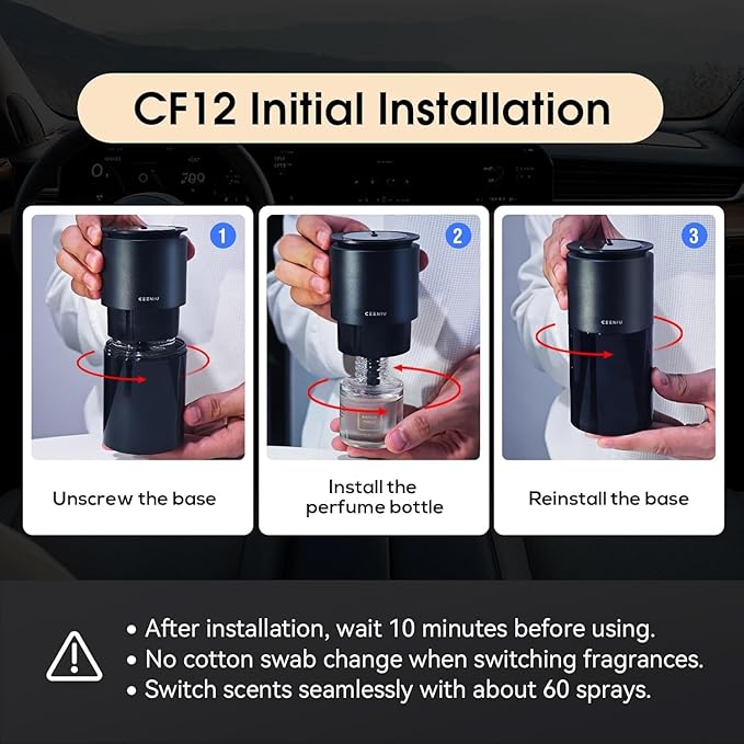 Ceeniu Car Air Fresheners - F26/CF12/F39 Dedicated Perfume Refill - 45ml - Can be Used for 2~6 Months - Made with Natural Pla