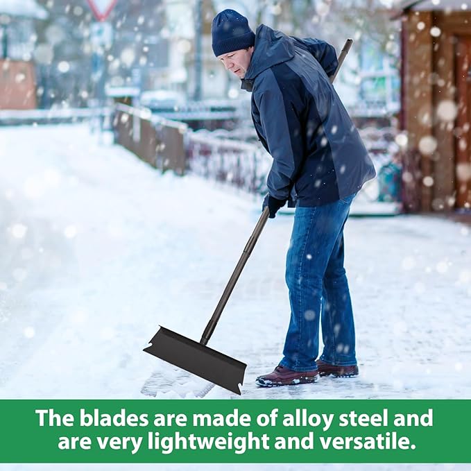 Large Garden Shovel, Multifunctional Cleaning Shovel 63 Inch Large Ice Scraper Heavy Duty Garden Tool for Weeding, Lawn Edging, Scraping and Ice Removal,Black
