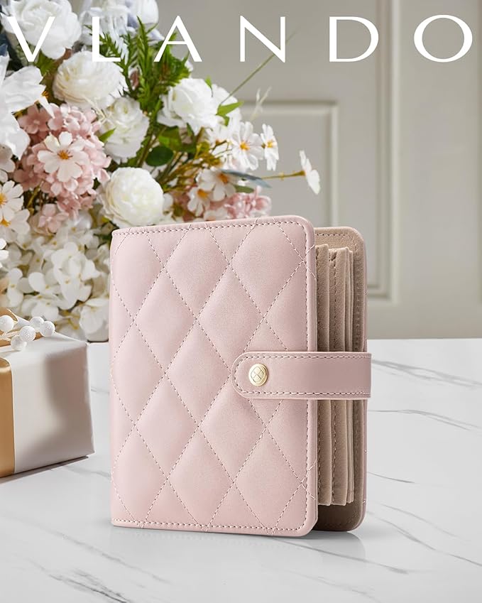 Vlando Travel Jewelry Organizer Case,Travel Gifts for Women,Portable Jewelry Storage Book Ring Binder with Clear Zipper Velve