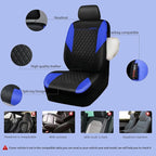 CAR PASS Leather Seat Covers-Universal Quilting Car Seat Cover with 5mm Composite Sponge Inside,Airbag Compatible,Front and R