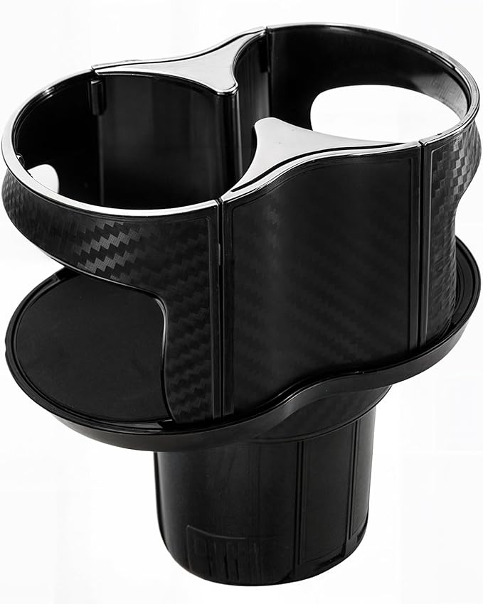 Double Cup Holder for Car, 2 in 1 Extra Cup Insert with Expandable Base, Multifunctional Extender Expander Adapter with Elast