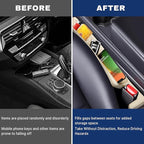 2PCS Car Seat Gap Filler, Vehicle Seat Organizer for Avoiding Dropped Items, Fill The Gap Between Seat and Console, No Drop Seats Guard for Coins Wallets Keys, Universal Car Accessories (Beige)