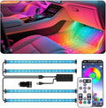 Smart Car Interior Lights,72 LED RGB Car LED Lights with Smart APP Remote Contro,Multicolor Footwell Under Dash Inside Light Kits Music Sync Mode,for Vehicle Internal Car Ambient Lighting Kits