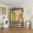 VIPEK R3 Plus Rolling Clothes Rack with Locking Wheels, Portable Closet for Hanging Clothes Heavy Duty Garment Rack with Adju