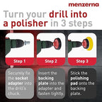 menzerna 3in1 Polishing Set – One-Step Polish (8oz) + Drill Machine Adapter + Medium Cut Pad | Polish Your Car with a Cordless Drill