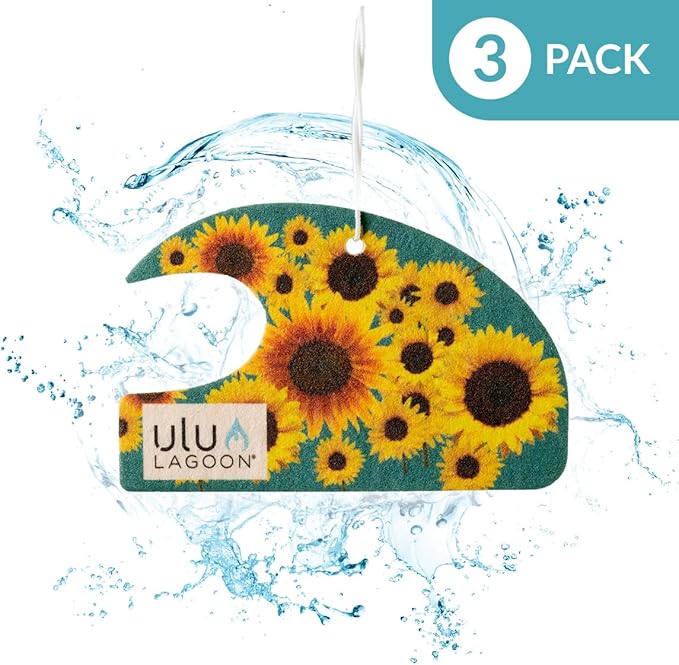 ulu Lagoon Hanging Car Air Freshener | Tropical Beach Coconut Surf Wax Scent Mini Wave | Long Lasting Car Freshener, Closet a