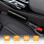 2 Pack Black Car Seat Gap Filler Organizer, Universal Car Seat Gap Plug with Seatbelt Slot, Anti-Drop Organizer for Keys Phones Storage for Auto Truck SUV