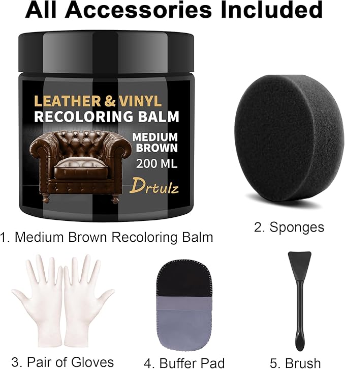 Leather Recoloring Balm, Leather Color Restorer Conditioner, Leather Restorer for Couches Paint, Leather Scratch Remover, Scr