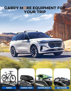 Roof Rack Cross Bars 220lbs Compatible with Lincoln Aviator 2019 2020 2021 2022 2023 2024 2025 2026，Heavy Duty Aluminum Lockable Roof Rails Crossbars Cargo Canoe Black Rooftop Cargo Carrier Luggage.