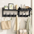 Evermagin 29" Coat Rack Wall Mount with Shelf, 4 in 1 Wall Mounted Coat and Key Hanger with 11 Hooks, Entryway Key Holder wit