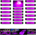 20 Pcs Rock Lights Purple Strip Lights Wheel Fender Well Underglow Led Lights for Cars Exterior Side Marker for Truck Golf Cart Wrangler RV RV SUV Offroad