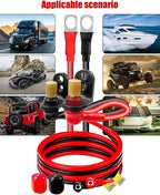 Battery Jump Post Kit with Cable and Mounting Bracket Fit for Can Am X3 Polaris RZR 2 or 4 Seats, Heavy Duty Remote Battery Charging Post Kit for UTV ATV Truck Car Trailer Boat Diesel Engine