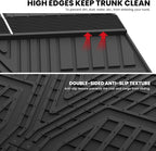 LASFIT Cargo Mat with Backrest Mat for Honda Pilot 2023 2024 2025 2026, Split & One-piece Foldable Seating TPE Custom Fit Trunk Mat Cargo Liner with Seatback Mat Accessories, Black