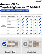 All-Weather Floor Mats & Cargo Liner for Toyota Highlander 2014-2019 | Only for 7-Seat(Captain's Chairs) & Gas | Fit Floor Mats & Cargo Cover with Backrest Covers for LE Plus XLE SE Limited Platinum