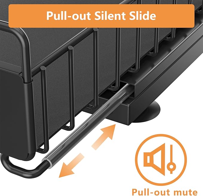 Under Sink Organizer, High Adjustable 2 Tier Under Kitchen Sink Organizer, Multi-Purpose Storage Shelf for Kitchen Bathroom C