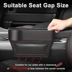Car Seat Gap Filler, Car Seat Organizer with Cup Holder, Car Seat Gap Filler Organizer with 2 Seat Back Hooks for Phones, Keys, Cards, Canned Drinks, Ideal for Car storage Box - 2 Pack