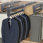 Pull Out Clothes Rail,Extendable Closet Rod Hanger,Space Saving Closet System for Wardrobe,for Closet,Pants Organizer(Color1,