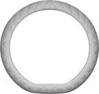 Soft Car Steering Wheel Cover for Sedan, SUV, Warm Luxury Velvet, Odorless, Universal, Anti Slip, Summer Winter, Gray, D Shap