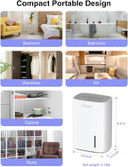 CLEVAST Small Dehumidifier for Home, 30oz Compact Mini Dehumidifier with Auto Shut-Off, Quiet 24dB Portable Air Dehumidifier