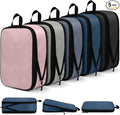 5 Pack Compression Packing Cubes for Travel Space Saving Cubes Luggage Organizer for Suitcase(Morandi,S)