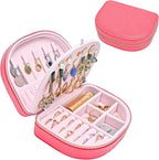 ProCase Travel Size Jewelry Box, Medium Portable Seashell-Shaped Jewelry Case, 2 Layer Jewelry Organizer in PU Leather for Wo