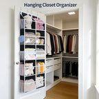 Yecaye 80lb Clear Door Hanging Yarn Storage Organizer, 10 Large Plastic Pockets & 10 Mesh Pockets Over The Door Crochet Organ