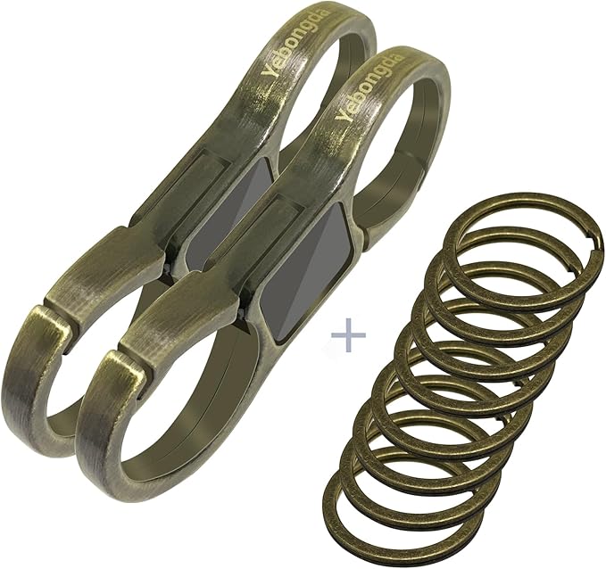 Key Chain Quick Release Spring 2 Pack with 4 Key Rings Heavy Duty Keychain Organizer for Men and Women