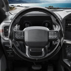 Steering Wheel Cover for Ford F150 2021-2025/ F-150 Lightning 2022-2025/ F250 F350 F450 F550 2023-2025/ Ford Expedition 2022-2024 Car Steering Wheel Cover Protector Accessories for Ford (Matte Black)