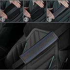 NBTEPEM 6 PCS Car Steering Wheel Cover Set, Microfiber Leather Steering Wheel Covers Universal 14.5-15 inch, Center Console Cover, Seat Belt Cushion, Cup Holder Coaster, Car Accessories Set Blue