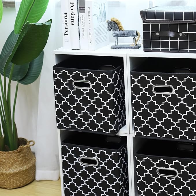 11 Inch Cube Storage Bins , Fabric Cube Organizer Bins with Handle, Foldable Cube Bins for Cloth or Accessary Storage, 11x11x