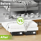 Under Bed Storage with Wheels, 2-Pack Underbed Storage Containers with Clear Lids, Under Bed Shoe Storage Organizer, Rolling 